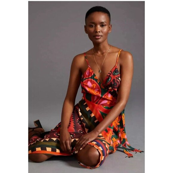 NWT Farm x Anthropologie Hanky Wrap Dress Tropical Vacation Size XSP/0 - Picture 2 of 13